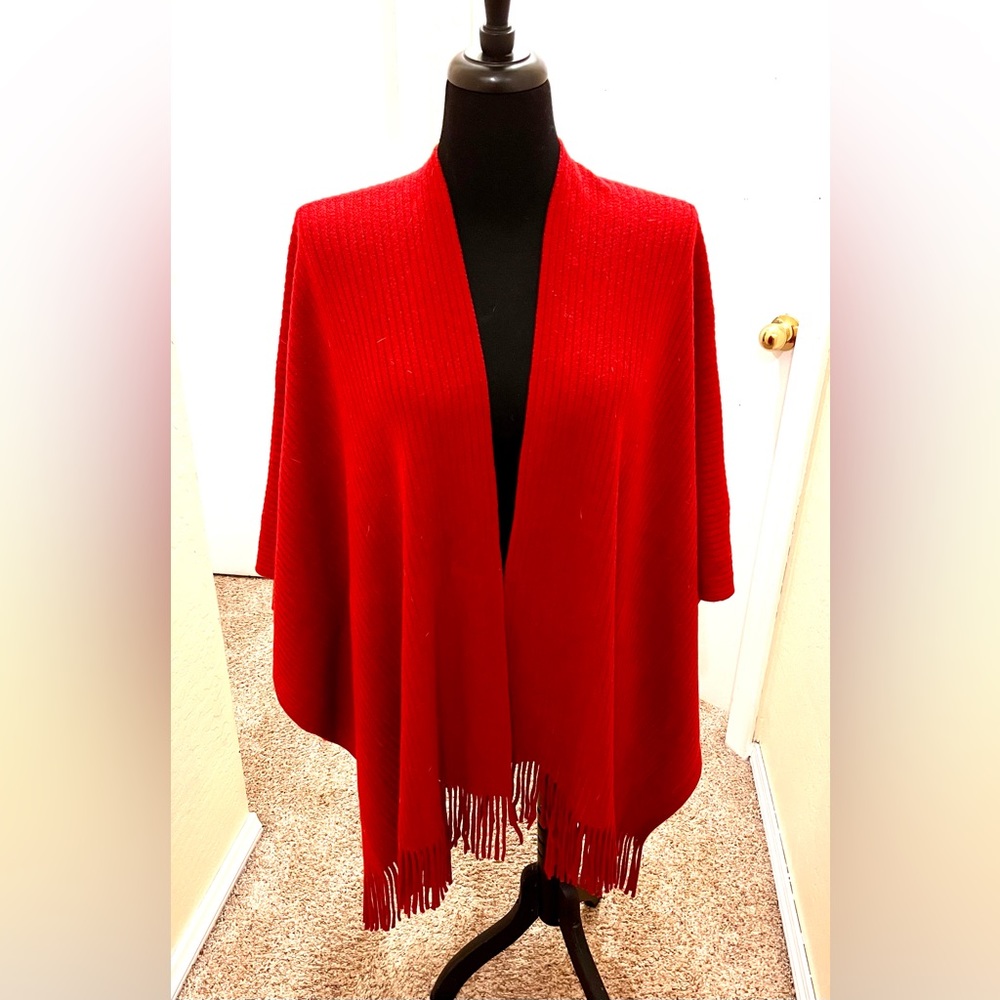 New Without Tags Croft&Barrow Red Acrylic Shawl, One Size, Hand Wash Dry Flat